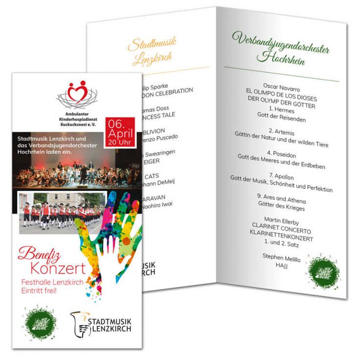 Design Ambulanter Kinderhospizdienst Kuckucksnest Benefizkonzert Flyer