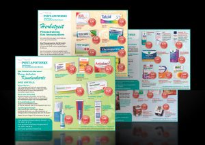 Design einer Anzeigenserie für eine Apotheke