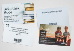Design neuer Ausleihkarten für die Gemeindebücherei Hude