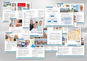 Design einer Imagebroschüre für eine Klinik in Stralsund