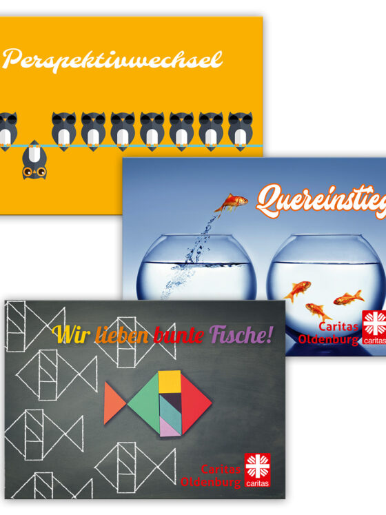 Postkarten-Design für die Caritas Oldenburg für die Jobmesse