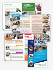 Design der Hauszeitung Einblick vom Caritas-Verein Altenoythe