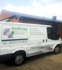 Fahrzeugbeschriftung für den Fliesenleger Andreas Celik