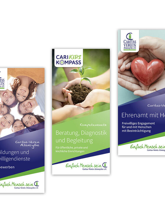 Design von Faltblättern für den Caritas-Verein Altenoythe e.V.
