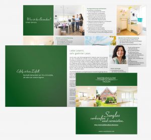 Design der Imagebroschüre für van Tholen Immobilien