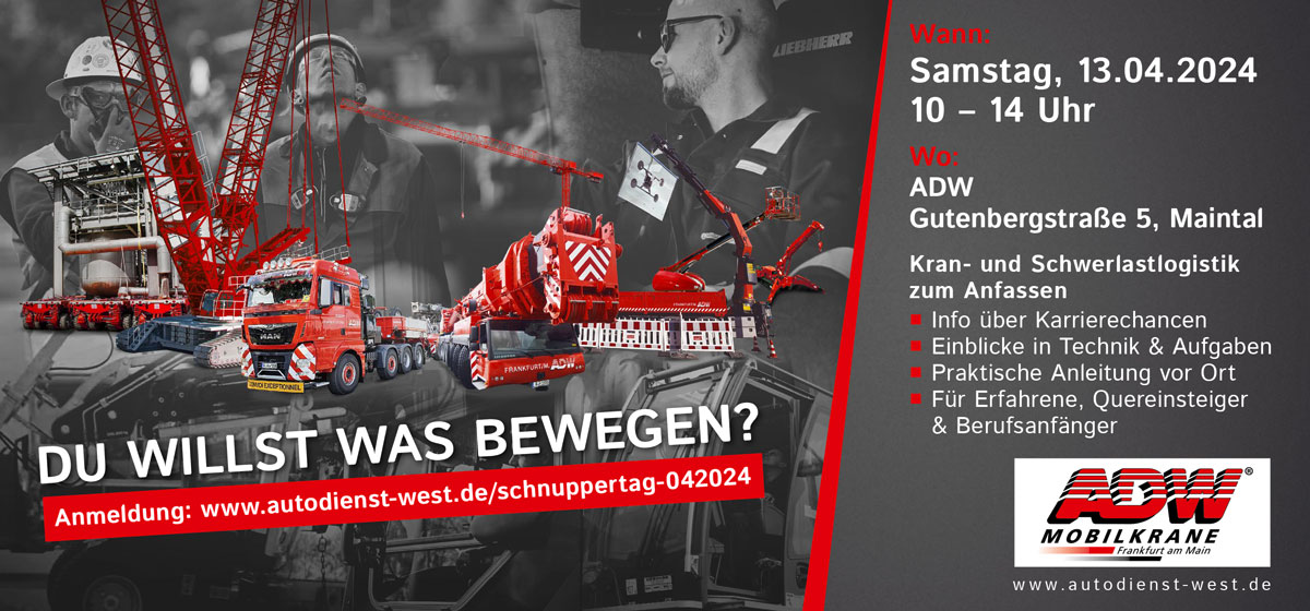 Design eines Flyers für einen Schnuppertag, Recruiting bei Autodienst West Frankfurt