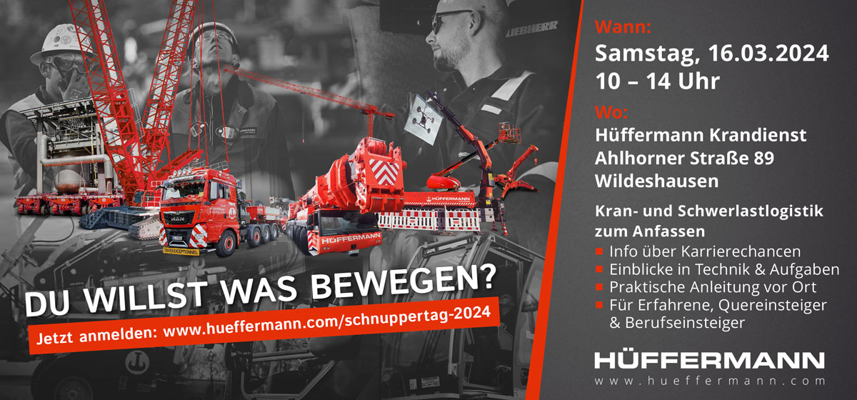 Design eines Flyers für einen Schnuppertag, Recruiting bei Hüffermann in Wildeshausen