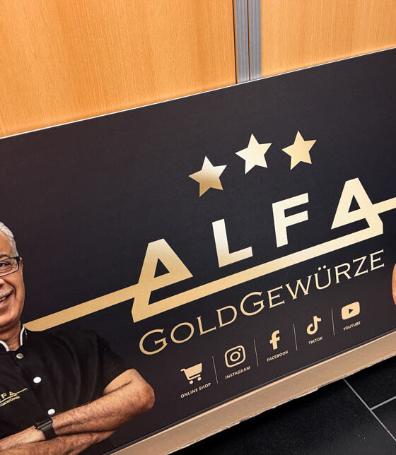 Design des POS-Displays für ALFA GoldGewürze