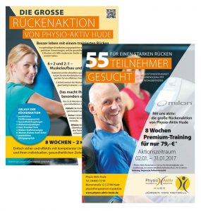 Design von Mailing und Anzeige für Physio Aktiv aus Hude