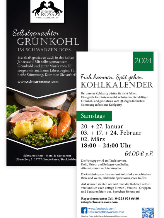 Design Schwarzes Ross Kohlkalender Flyer