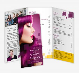 Design Faltblatt frisurium Wildeshausen