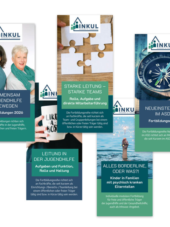 Design von Faltblättern für INKUL