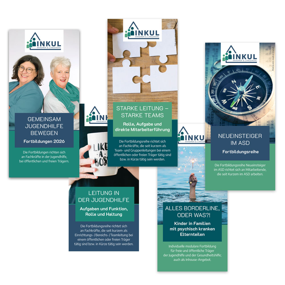 Design von Faltblättern für INKUL