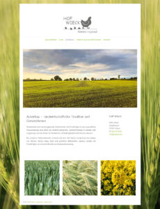 Webdesign für Hof Wieck bei Lübeck