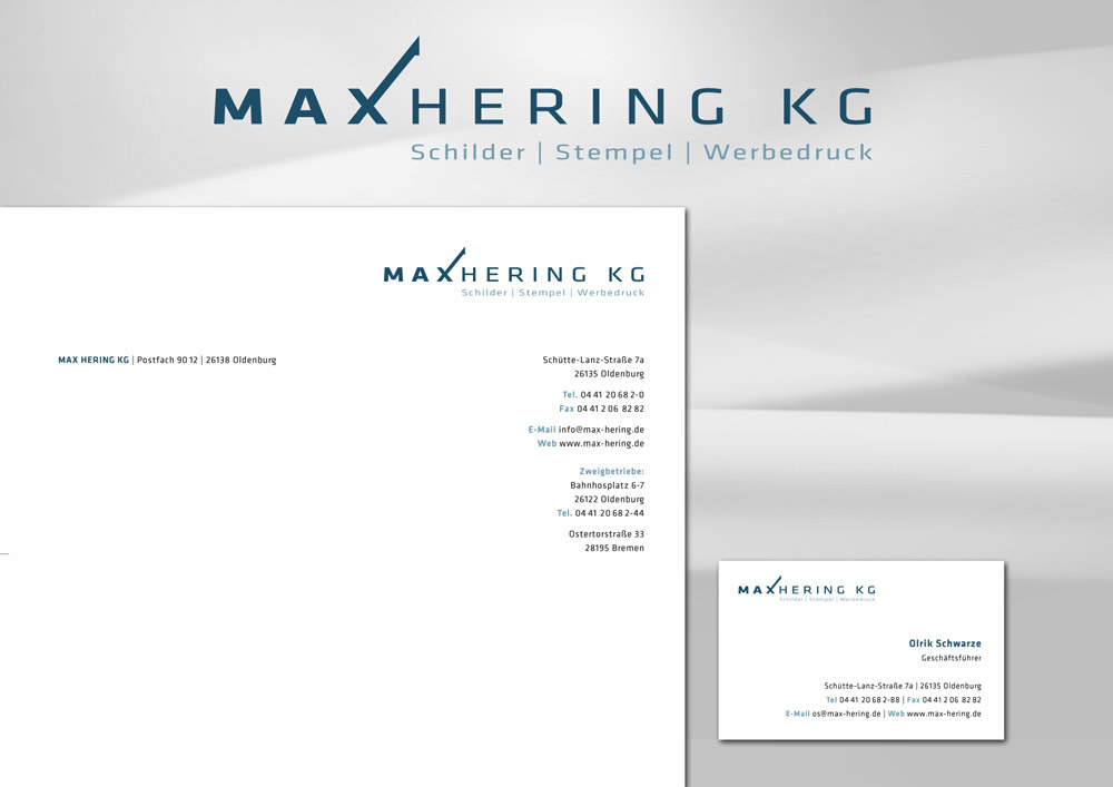 Logo-Design für die Druckerei Max Hering in Oldenburg