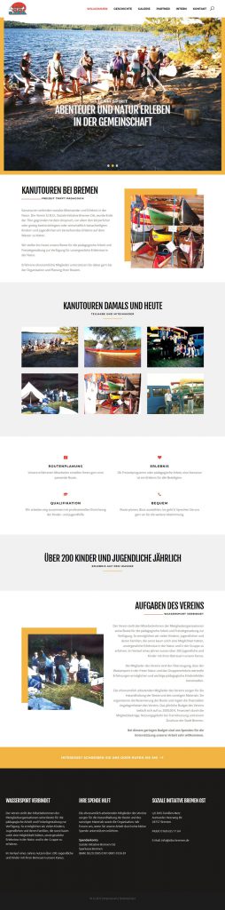 Webdesign der Homepage für S.I.B.O. Kanutouren in Bremen