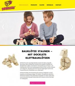 Webdesign für DOCKLETS Klett-Bauklötze