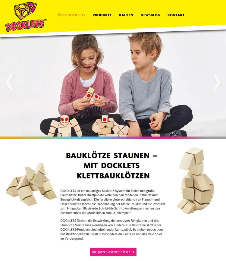 Webdesign DOCKLETS Klett-Bausteine
