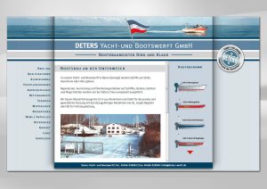 Webdesign der Homepage für die Deters Werft