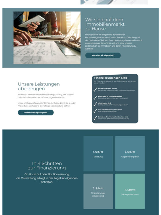 Webdesign der Homepage für Finanzpfad