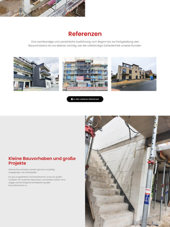 Webdesign der Homepage für Gerdes Hochbau