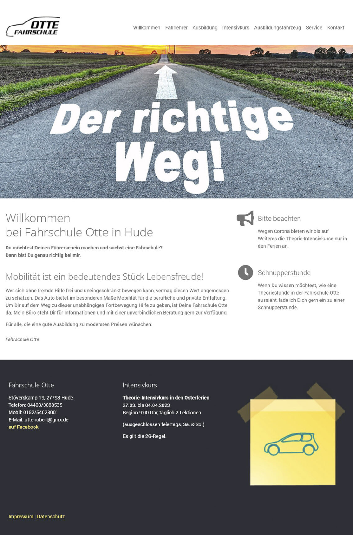 Webdesign für eine Fahrschule in Hude