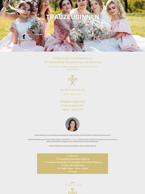 Webdesign der Homepage Friseursalon Iwona Marek Delmenhorst