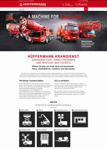 Webdesign für den Hüffermann Krandienst