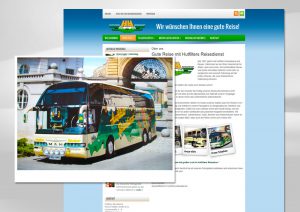 Webdesign der Homepage für Hutfilters Reisedienst Delmenhorst