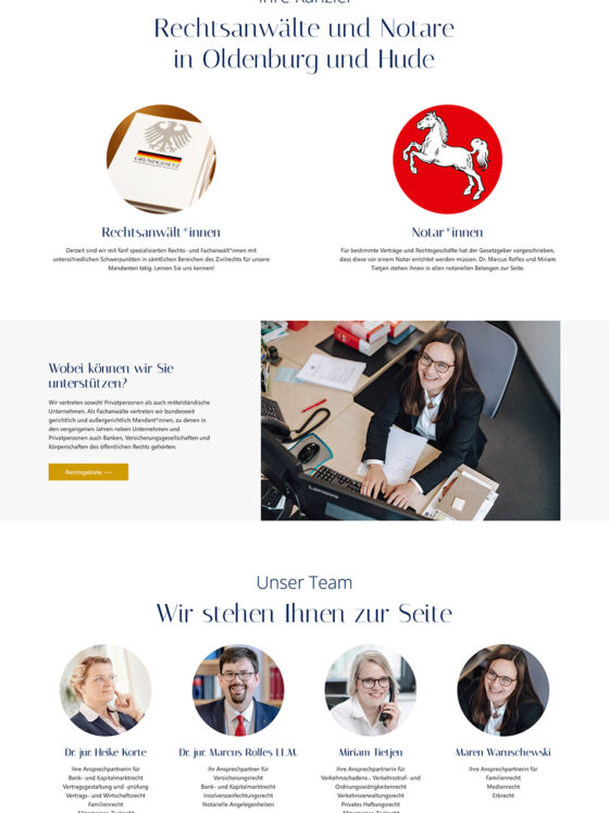 Webdesign der Homepage für LEGIS Rechtsanwälte Oldenburg und Hude