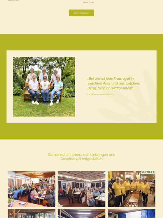 Webdesign für den LandFrauenverein Wüsting