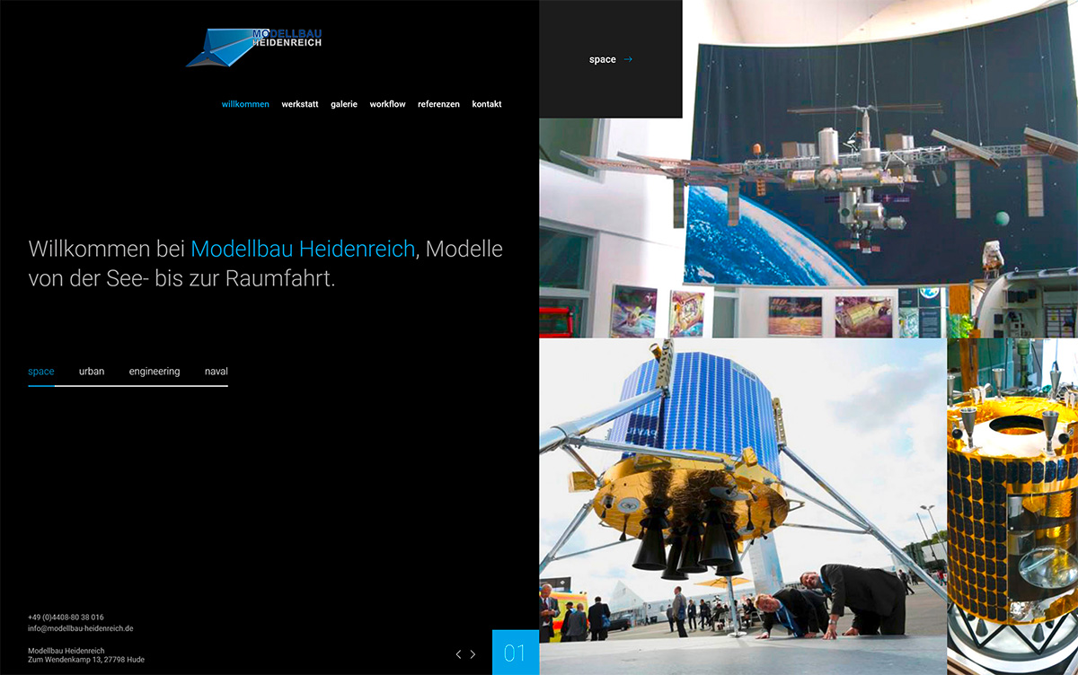 Webdesign der Homepage für Modellbau Heidenreich aus Hude