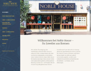 Homepage für Juwelier Noble House aus Bremen