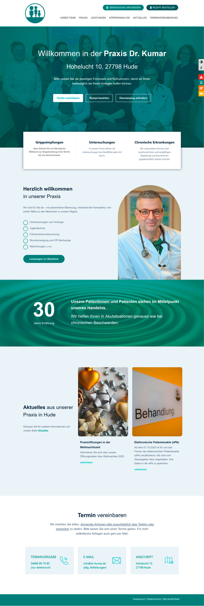 Webdesign für die Praxis Dr. Kumar in Hude