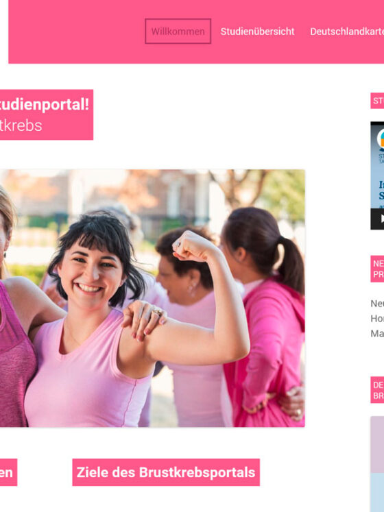 Webdesign für das Studienportal Brustkrebs