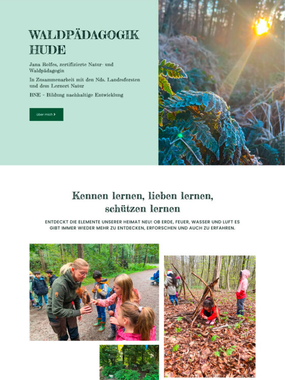 Webdesign für Waldpädagogik Jana Rolfes