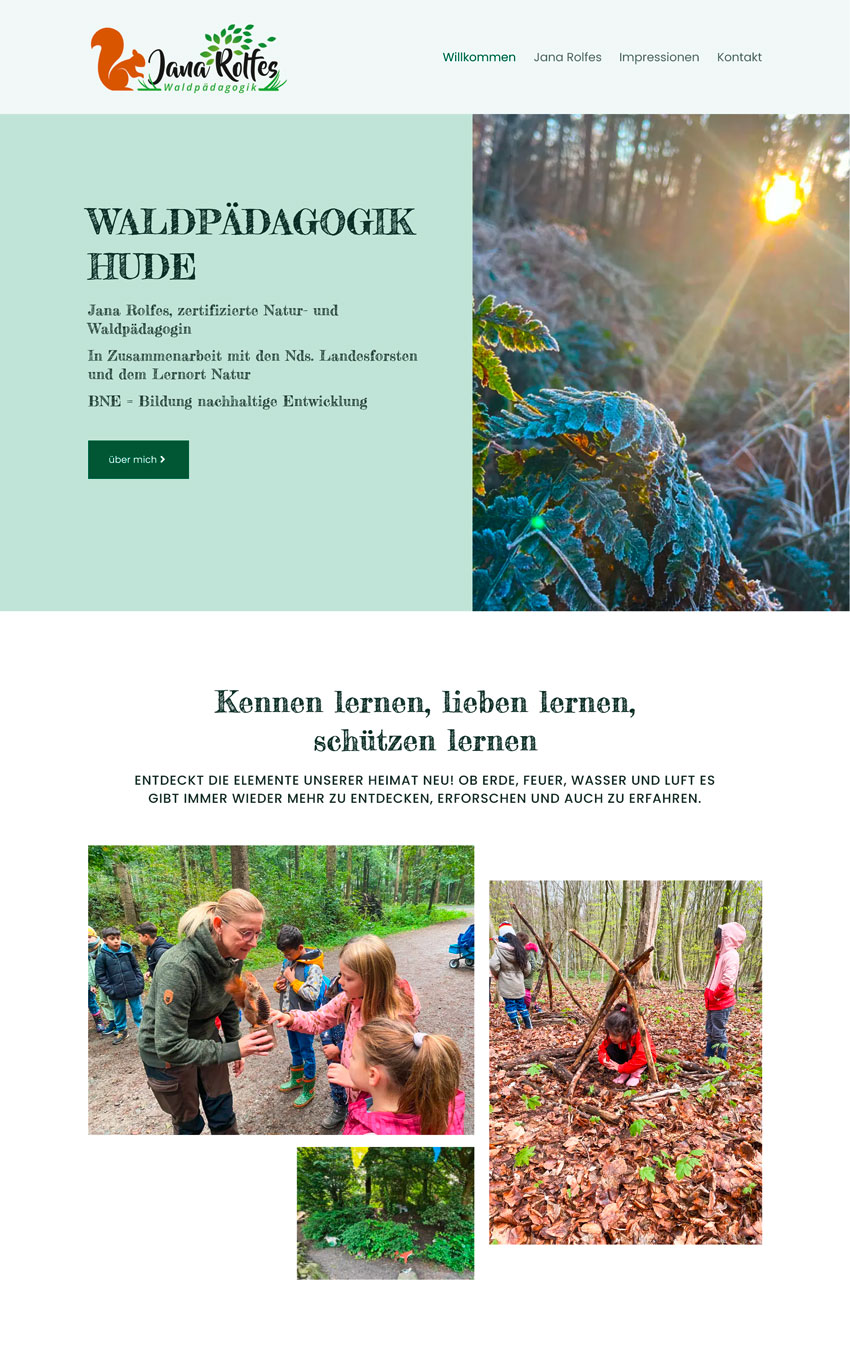 Webdesign für Waldpädagogik Jana Rolfes