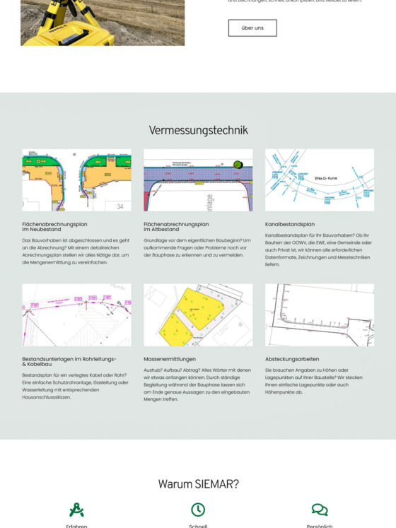 Neue Homepage für SIEMAR Bauvermessung