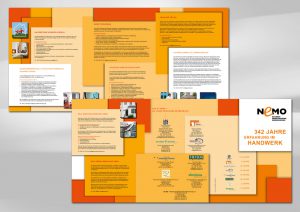 Design der NeMO-Broschüre als Werbung für Bremer Handwerker