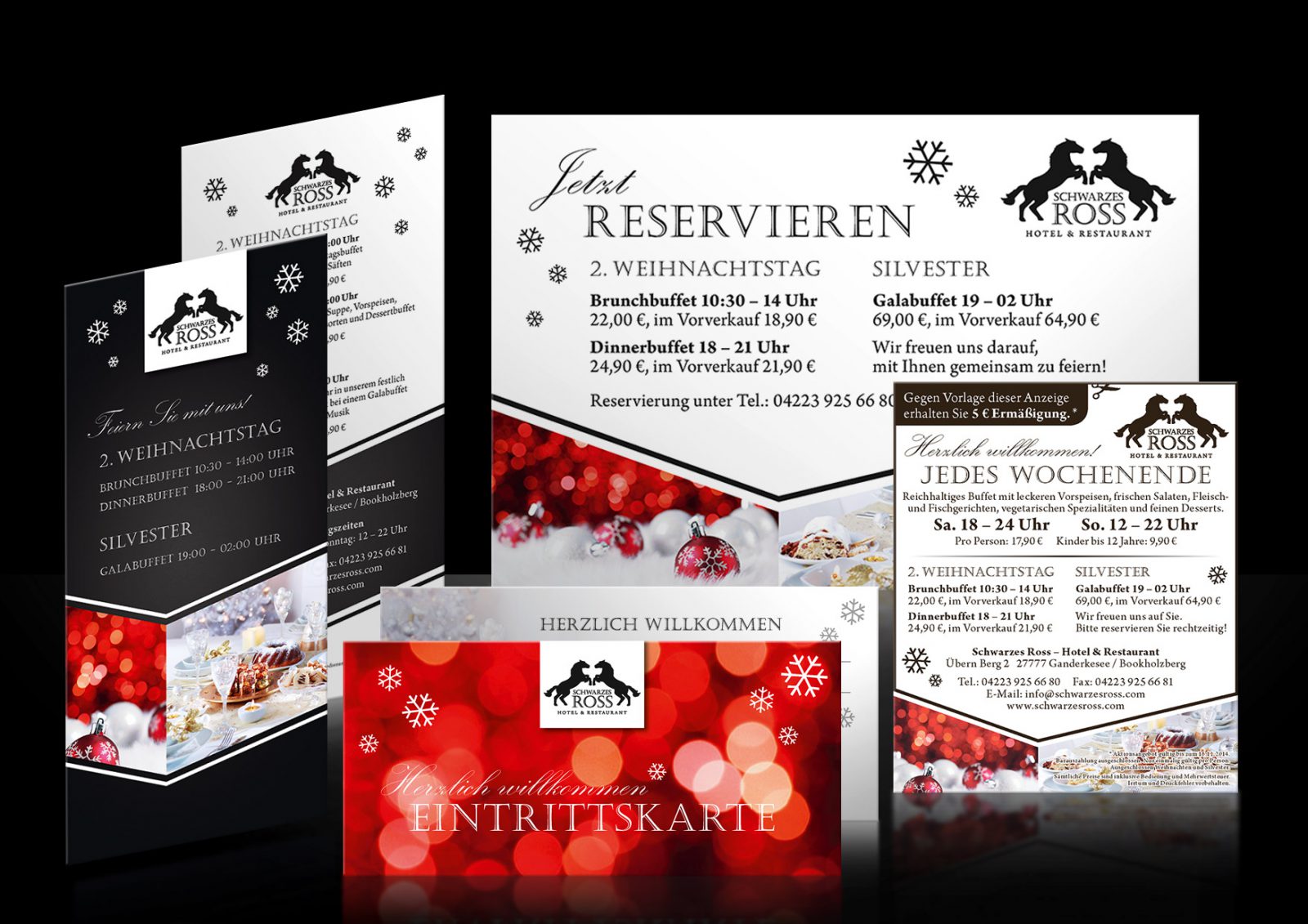 Werbedesign-Weihnachten-Silvester-Restaurant-Schwarzes-Ross-Bookholzberg