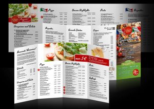 Design der Speisekarte für die Pizzeria Baguetti aus Delmenhorst