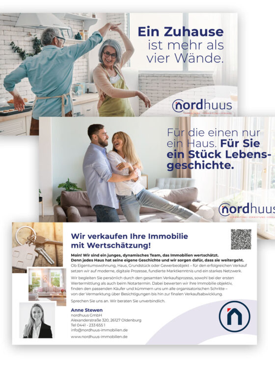 Design von Flyern zur Immobilienakquise