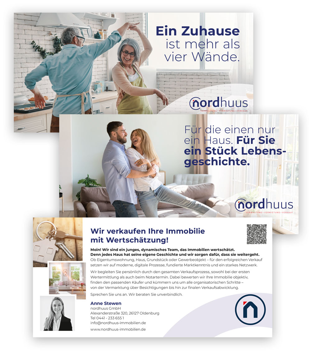 Design von Flyern zur Immobilienakquise